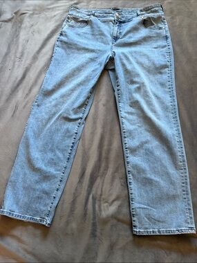 Liverpool Kennedy Hi-Rise Straight Jeans 18W Light Wash Stretch Denim